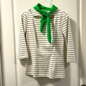 Nautical top. Breton. Size 2. WHBM. EUC. Ivory & black.